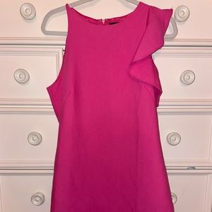 One shoulder ruffle sleeve dress